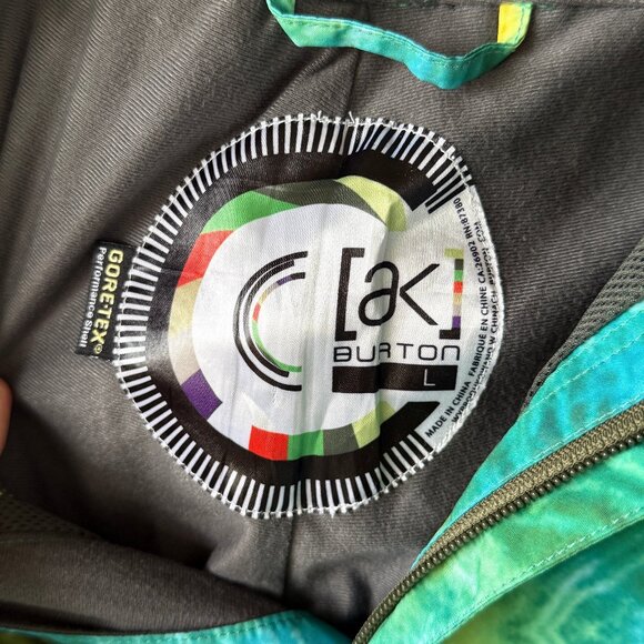 Burton AK Stagger Green Tie-Dye Gore-Tex Snowboard Pants, Size L - Picture 3 of 4
